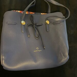 Nanette Lepore Blue Shoulder Bag with Gold Accents